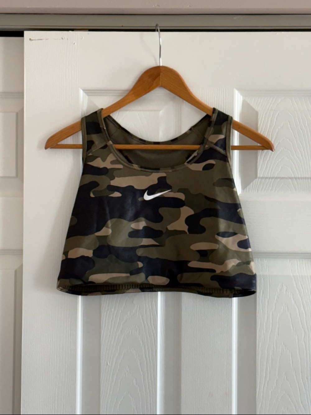 Nike Camo Sports Bra - Olive, Black, Tan - 1X - Picture 2 of 7